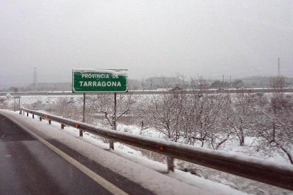 Imatge de neu a la província de Tarragona.