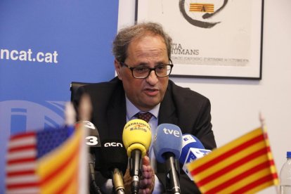 El president de la Generalitat, Quim Torra, aquest dimecres després de la visita a ACCIÓ a Washington.