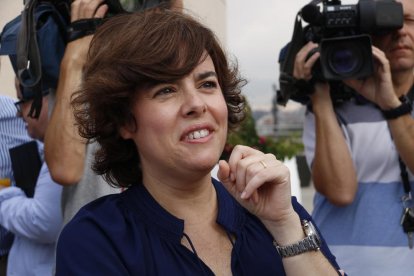 La candidata a la presidencia del Partit Popular, Soraya Saénz de Santamaría.