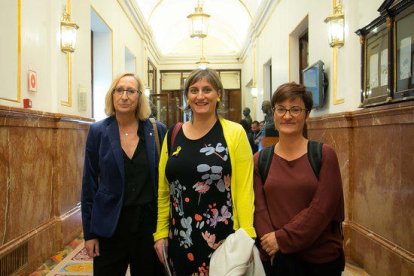 Assumpta Escarp, Marta Ribas i Alba Vergés, en representació del Parlament, al Congrés dels Diputats.