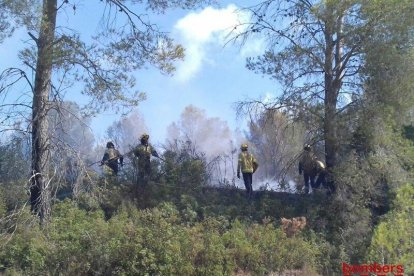 El foc s'ha produït entre l'N-240 i l'avinguda Pallaresos, darrere del camp de tir.