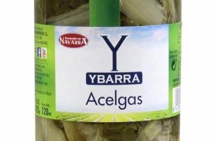 Frasco de acelgas de la marca Ybarra.