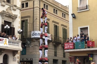 2d8sf de la Colla Vella dels Xiquets de Valls al 70è aniversari dels Castellers de Vilafranca