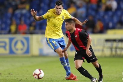 Imagen del partido entre el Reus Deportiu y la UD Las Palmas.