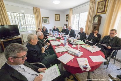 Los obispos catalanes, durante la reunión celebrada en el Santuari de Nostra Senyora de Loreto.