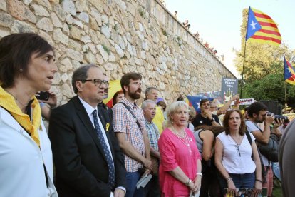 El presidente de la Generalitat, Quim Torra, en la manifestación de la Vía Augusta.