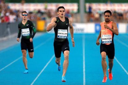 Bruno Hortelano en un moment de la competició dels 400 metres