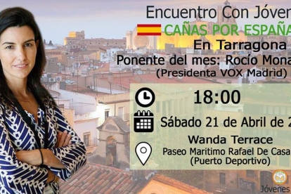 La presidenta de VOX Madrid, Rocío Monasterio, participarà a la trobada amb joves del territori.