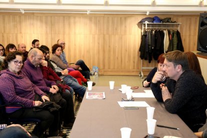 Xavier Domènech ahir durant la presentació de la seva candidatura al Teatret del Serrallo.