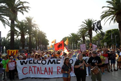 La manifestación, en Salou.