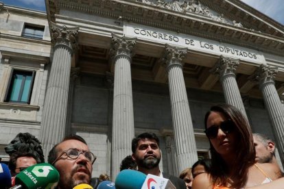 El secretario de Organización de Podemos, Pablo Echenique, en el Congreso.