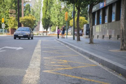 Estat que presentava ahir una de les parades de taxi de Tarragona ciutat, durant la primera jornada de vaga.