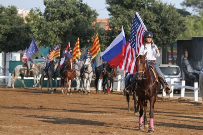 Un instant de les competicions que van tenir lloc ahir a la tarda al Parc de la festa.