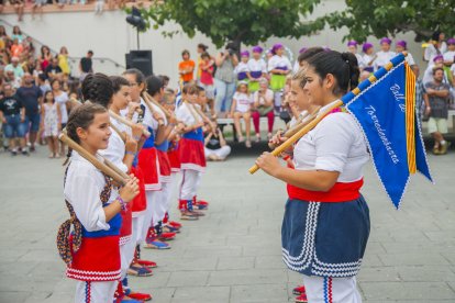 Un moment de la cercavila infantil, ahir a la tarda.