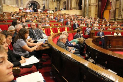 Pla general d'un moment del ple al Parlament aquest dimarts 2 d'octubre de 2018.