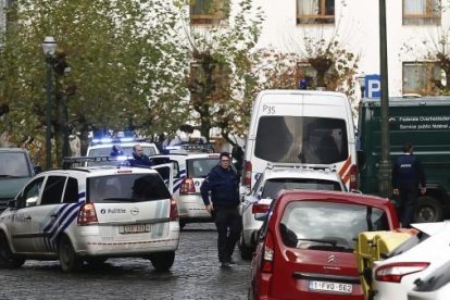 Coches de la policía en Bélgica.