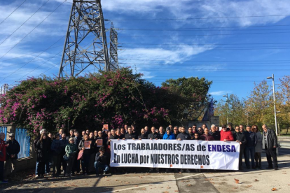 Imagen de una concentración que trabajadores de la empresa Endesa llevaron a cabo recientemente.