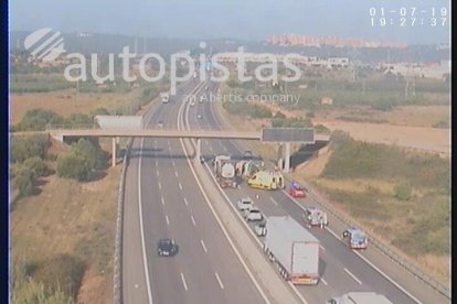 Imagen del accidente a su paso por Constantí.