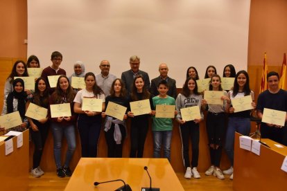 Imatge delas alumnes premiats al