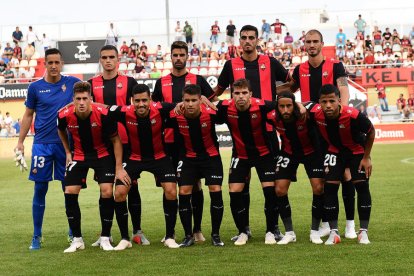 Imagen del once inicial del CF Reus Deportiu en el partido contra el Zaragoza en el Estadi Municipal.