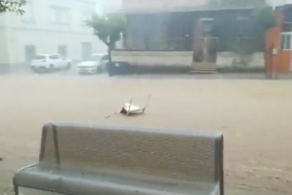 Imagen de las calles inundadas en Sant Carles de la Ràpita.