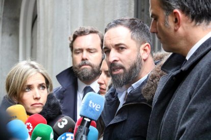 Primer pla del líder de la formació, Santiago Abascal, davant del Tribunal Suprem.