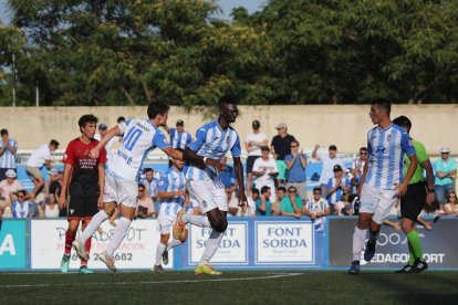 Jugadors de l'Atlético Baleares durant la promoció d'ascens