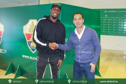 Florentin Pogba, abans de completar el primer entrenament amb l'Elche.