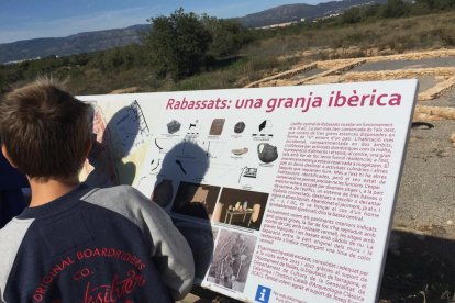 Panells informatius al Jaciment ibèric Rabassats de Nulles.