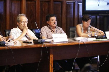 Els representants de les terres del Sénia compareixent al Parlament el 4 de juliol del 2019.