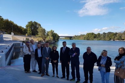 Fotografia de l'acte d'inauguració de l'embarcador de Tortosa-