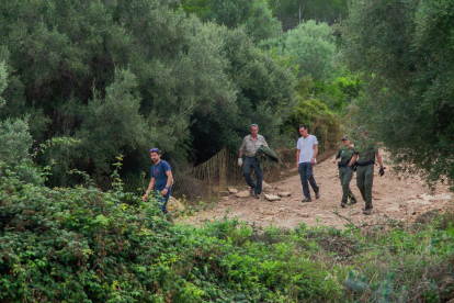 Imatge de l'operatiu per capturar i traslladar a un refugi els porcs vietnamites del Parc de la Muntanyeta.