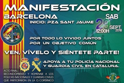 Imagen del cartel de la manifestación del 29 de septiembre.