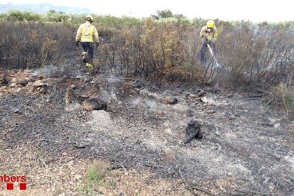 El foc de vegetació estava prop de la carre