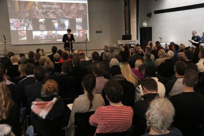 La sala donde el expresidente Carles Puigdemont ha participado en un ciclo de conferencias sobre autodeterminación en las Islas Feroe