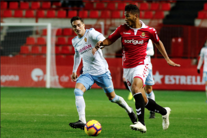 Imatge del partit del Nàstic contra el Real Zaragoza.