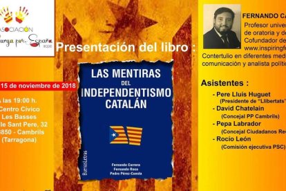 Imatge del cartell de la presentació del llibre.