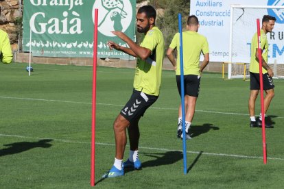 Fali, entrenant a l'annex del Nou Estadi.