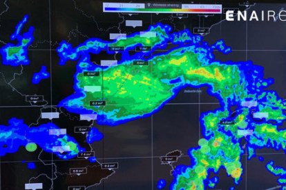 Captura de imagen de las tormentas que afectan el arco mediterráneo, el 13 de septiembre del 2019.