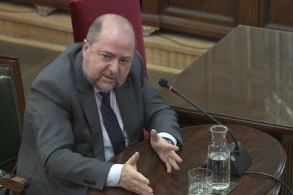 El exresponsable de reparto de Unipost, Francisco Juan Fuentes, durante la comparecencia en el Tribunal Supremo.