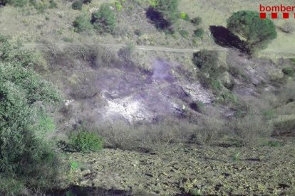 El foc ha cremat vegetació forestal a la