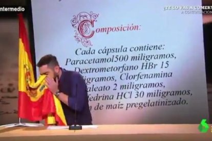 Imatge del moment del gag del programa que ha estat denunciat per un sindicat policial.