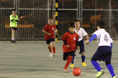 Uno de los partidos de Fútbol sala que se ha disputado esta tarde en el exterior del Pabellón Olímpico.