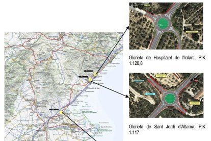 Imatge de les glorietes projectades pel Ministeri de Foment a l'N-340