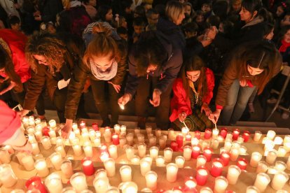 Imagen de un momento de la 'Encesa Solidària' organizado por La Salle en las Peixateries Velles.