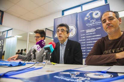 Genís Boix, Alfred Abad y David Allué, ayer durante la presentación de los actos del 40º aniversario.