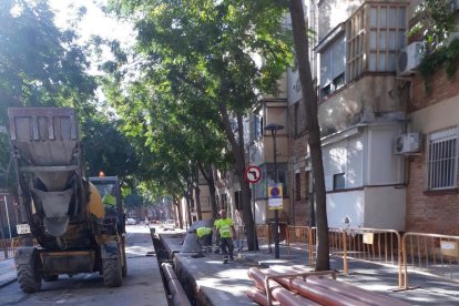 Obres al carrer de Guipúscoa.