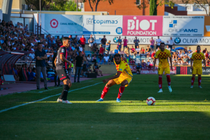 Fali, durante el partido que enfrentó el Reus y el Nàstic este domingo al Estadi Municipal de Reus.