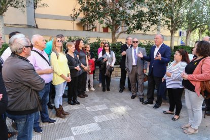 Manuel Villalba, Carles Pellicer, Sandra Álvarez i Montserrat Flores durant l'acte d'ahir.