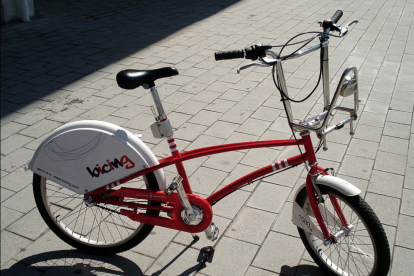 Imagen de una bicicleta del Bicing de Barcelona.